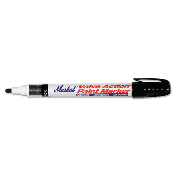 PAINT-RITER VALVE ACTION Paint Marker, Black, 1/8 in Tip, Medium 434-96823