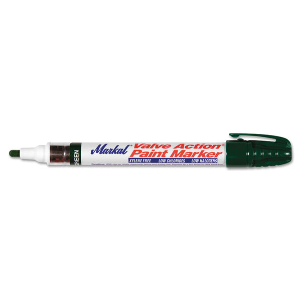 PAINT-RITER VALVE ACTION Paint Marker, Green, 1/8 in Tip, Medium 434-96826