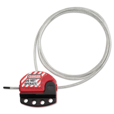Cable Lockout Device with Steel Core Cable, Adjustable, 6 ft, Red 470-S806