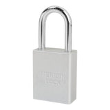 Solid Aluminum Padlock, 1/4 in dia, 1-1/2 in L x 3/4 in W, Silver 045-A1106CLR