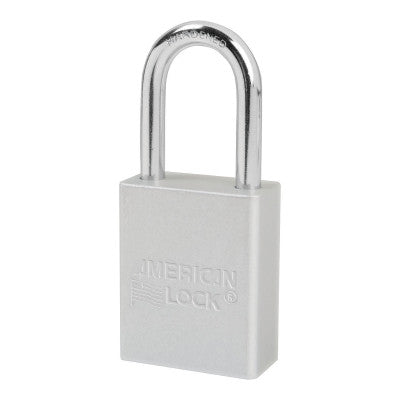Solid Aluminum Padlock, 1/4 in dia, 1-1/2 in L x 3/4 in W, Silver 045-A1106CLR