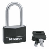 Covered Solid Body Padlock, 1/4 in Diam., 1 1/2 in L x 13/16 in W, Black 470-141DLF
