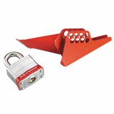 Handle-On Ball Valve Lockouts, 1/4-1 in Valve, Red 470-S3476