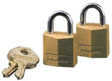 No. 120D Solid Brass Padlock, 5/32 in dia x 7/16 in L x 3/8 in W Shackle, Brass 470-120D