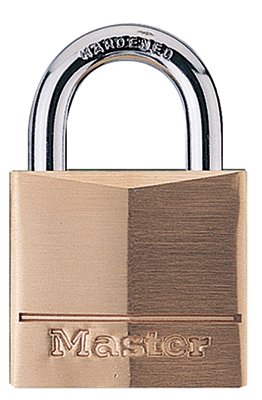 No. 140 Solid Brass Padlock, 1/4 in dia, 7/8 in L X 13/16 in W, Brass 470-140D