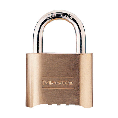 No. 175 Combination Brass Padlock, 5/16 in dia, 1 in L x 1 W, Brass 470-175DCOM