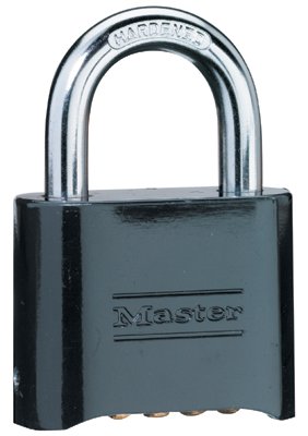 No. 178 Solid Brass Combination Padlock, 5/16 in dia, 1 in L X 1 in W, Brass 470-178BLK