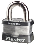 No. 5 Laminated Steel Padlock, 3/8 in dia x 15/16 in W x 1 in H Shackle, Silver/Blue, Keyed Different 470-5D