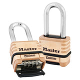 ProSeriesáResettable Combination Padlock, 3/8 in dia x 15/16 in W x 2-1/16 in H Shackle, Brass, Carded 470-1175DLH