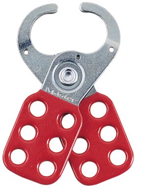 Safety Lockout Hasps, Steel, 2-3/8 in W x 5 in L, 1-1/2 in Jaw dia 470-421
