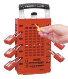 Latch Tight Lock Box, 3 1/2 in L x 12 3/4 in H x 6 3/8 in W, Steel, Red 470-503RED