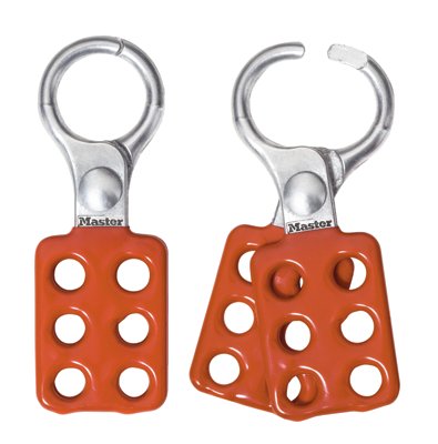 Safety Series Lockout Hasp, Aluminum, 1-1/2 in W x 4-3/8 in L, 1 in Jaw dia 470-416