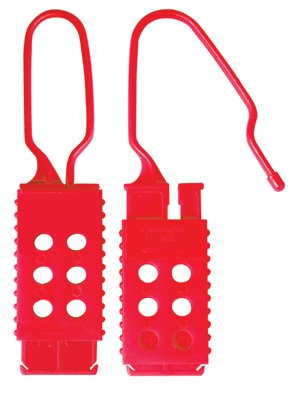 Safety Series Lockout Hasps, 1 5/8 in W x 6 7/8 in L, 1 in Jaw dia. 470-428