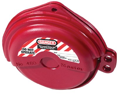 Rotating Gate Valve Lockout, 1 in to 3 in dia Handle, Red 470-480