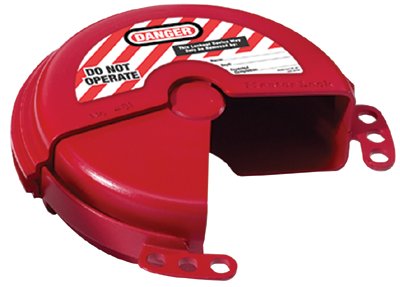 Rotating Gate Valve Lockout, 2 in to - 5 in dia Handle, Red 470-481