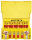 Safety Series Lockout Stations with Key Registration Card, 22in, Anod. Alum 1-Lk 470-1483BP1106