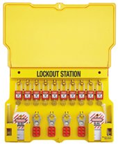 Safety Series Lockout Stations with Key Registration Card, 15-1/2 in H x 22 in W 470-1483BP410