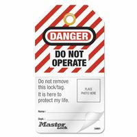 Self-Laminating Photo ID Tags, 3 1/5 in W x 5 4/5 in L, English, White, Red, BK 470-S4801