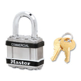 Wide Commercial Magnum Laminated Steel Padlock, Alike-Keyed, No 2126, 1 in Shackle Height, 1-3/4 in Body Width, Silver 470-M1KASTS-2126