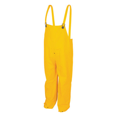 200BP Classic Series Yellow Rain Pants Bib Overall Style with Fly Front, 0.35 mm, PVC/Polyester, X-Large 611-200BPXL