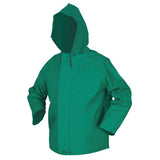 388JH Dominator Hooded Rain Jacket, 0.42 mm, PVC/Hi-tensile Poly/PVC, Green, Large 611-388JHL
