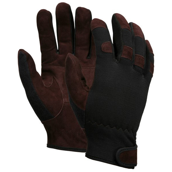 920 Mechanics Economy Glove, Spandex/Leather, X-Large, Black/Brown 127-920XL