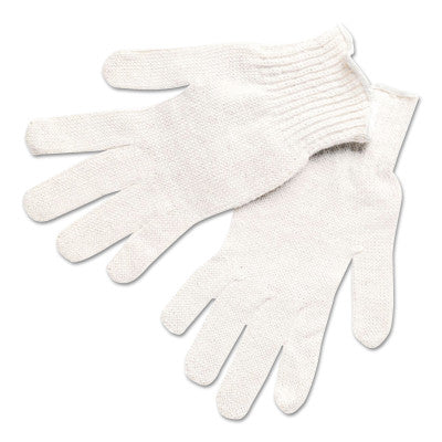 9500 String Knit Gloves, Medium, Knit-Wrist, White 127-9500MM