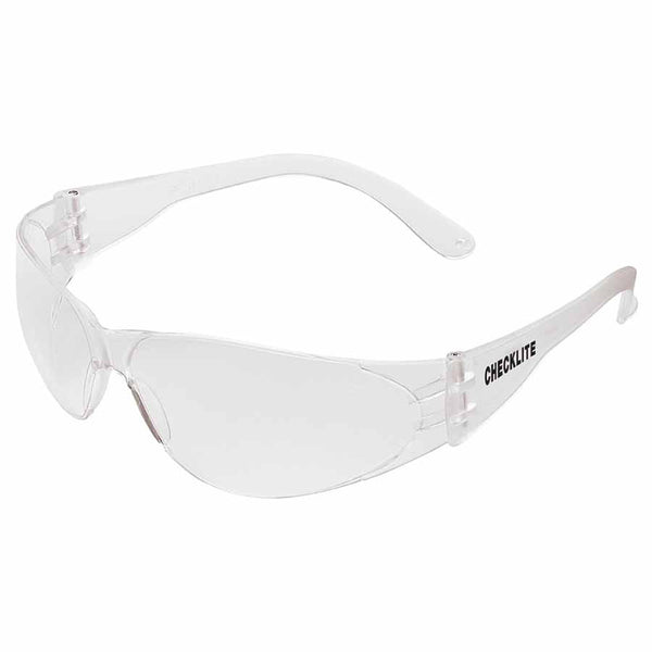 Checklite CL1 Frameless Safety Glasses, Polycarbonate Clear Lens, Duramass, Clear Polycarbonate Temples 135-CL110