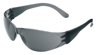 Checklite CL1 Frameless Safety Glasses, Polycarbonate Gray Lens, Duramass, Smoke Polycarbonate Temples 135-CL112