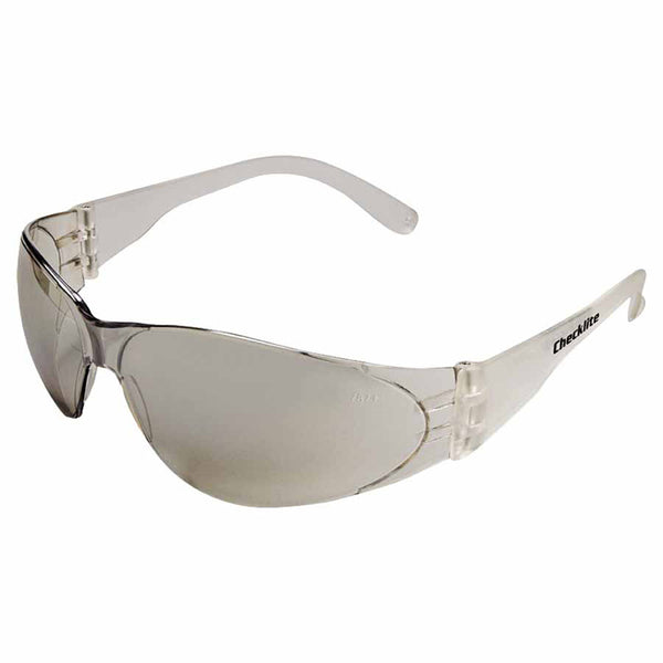 Checklite CL1 Frameless Safety Glasses, Polycarbonate I/O Clear Mirror Lens, Duramass, Clear Polycarbonate Temples 135-CL119
