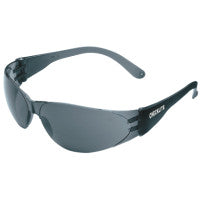 Checklite CL1 Frameless Safety Glasses, Polycarbonate Gray Lens, UV-AF, Smoke Polycarbonate Temples 135-CL112AF