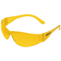 Checklite CL1 Frameless Safety Glasses, Polycarbonate Amber Lens, Duramass, Amber Polycarbonate Temples 135-CL114