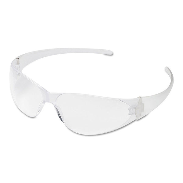 Checkmate Safety Glasses, Clear Lens, Polycarbonate, Uncoated, Clear Frame 135-CK100