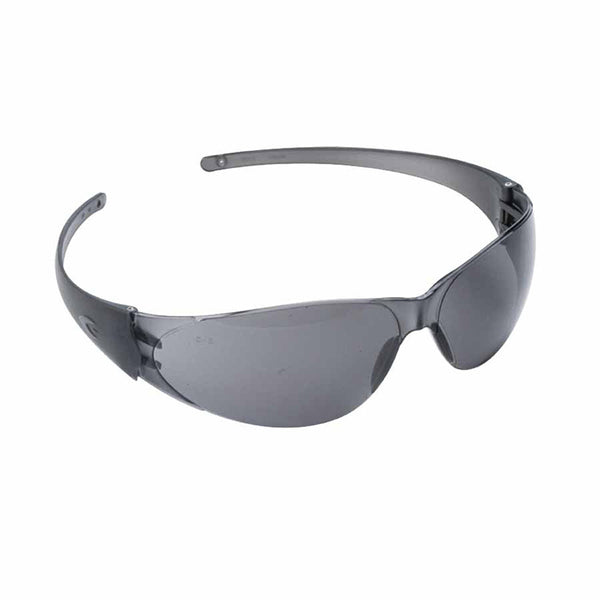 Checkmate Safety Glasses, Gray Lens, Polycarbonate, Anti-Scratch, Black Frame 135-CK112