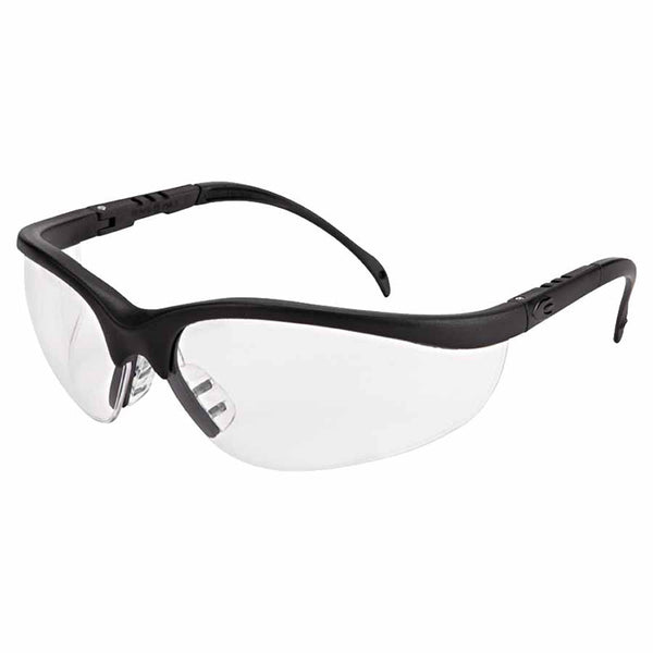Klondike KD1 Series Protective Eyewear, Clear Lens, Polycarbonate, Anti-Fog, Black Frame 135-KD110AF