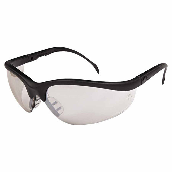 KlondikeKD1 Series Protective Eyewear, Indoor/Outdoor Clear Mirror Lens, Polycarbonate, Black Frame 135-KD119
