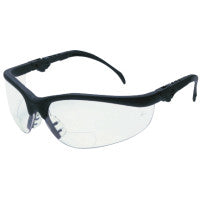 Klondike KD3 Series Bifocal Reader Safety Glasses, Clear Lens, Black Frame, 2.5 Diopter 135-K3H25