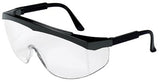 SS1 Series Safety Glasses, Clear Lens, Polycarbonate, Scratch-Resistant, Black Frame 135-SS110