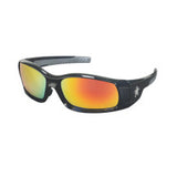 Swagger SR1 Series Safety Glasses, Fire Mirror Lens, Duramass Hard Coat, Black Frame 135-SR11R