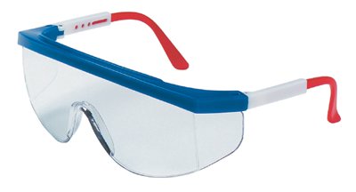 Tomahawk Protective Eyewear, Clear Lens, Duramass HC, Blue/Red/White Frame 135-TK130