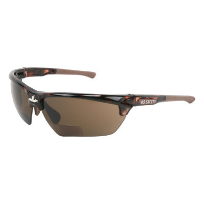 Dominator DM3 Safety Glasses, Polycarbonate Brown Lens, MAX6, Tortoiseshell Polycarbonate/Brown TPR, 1.5 Diopter 135-DM13H15BPF