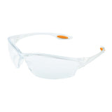 Law LW2 Series Safety Glasses, Clear Lens, Anti-Fog, TPR Nose Piece and Temple Inserts, Clear Frame 135-LW210AF