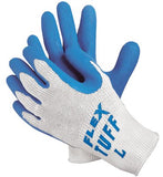 Flex Tuff Latex Dipped Gloves, Large, Blue/White 127-9680L