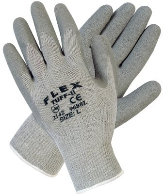 Flex Tuff-II Latex Coated Gloves, X-Large, Gray 127-9688XL