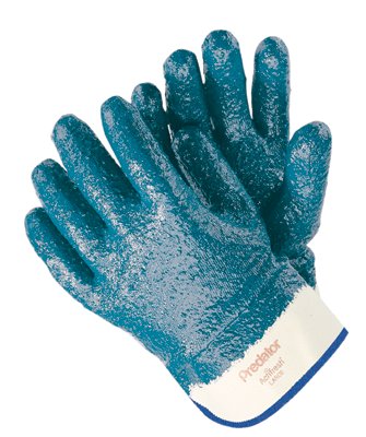 Predator Nitrile Coated Gloves, Extra Rough Finish, Large, Blue 127-9761R