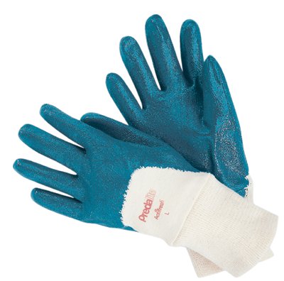 9780 Predalite Light Nitrile Coated Palm Gloves, Large, Blue/White 127-9780L