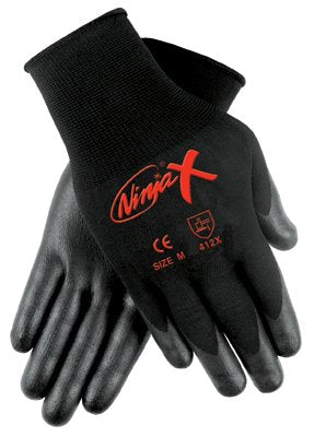 Ninja X Bi-Polymer Coated Palm Gloves, Small, Black 127-N9674S
