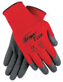 Ninja Flex Palm/Fingertip Latex-Coated Work Gloves, X-Large, Gray/Red 127-N9680XL