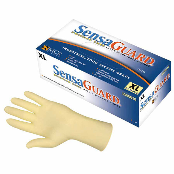Disposable Latex Gloves, Powder Free, Rolled Cuff, 5 mil, Nat. White, X-Large 127-5055XL