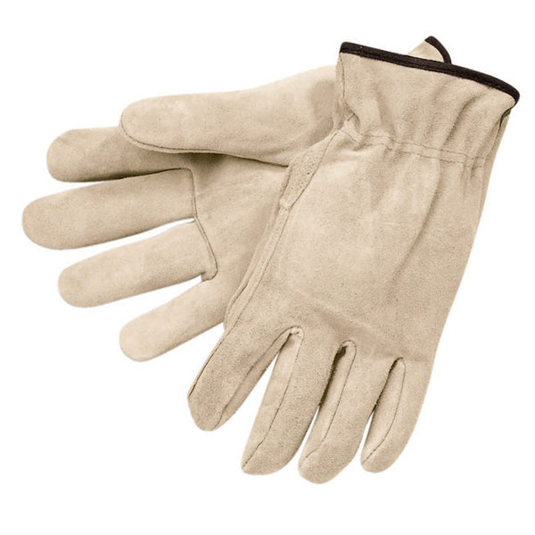 Premium-Grade Leather Driving Gloves, Goatskin, X-Large, Unlined, Straight Thumb, White 127-3601XL